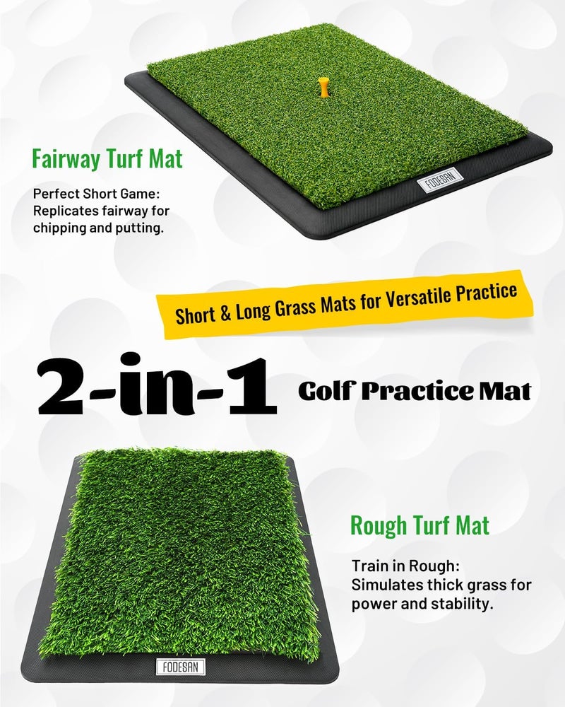 FODESAN Golf Hitting Mat – Practice Mat with Swing Path Feedback & Impact Detection – Indoor/Outdoor Use – Golf Swing Trainer for Home Training – Gift for Golfers, Beginners & Pros - Image 2